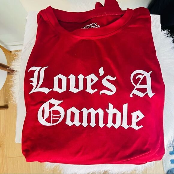 WILDFOX Love's a Gamble Shorty Pajamas Set, 2‎ Piece, Red Hearts, Large & XL NWT - Picture 9 of 10